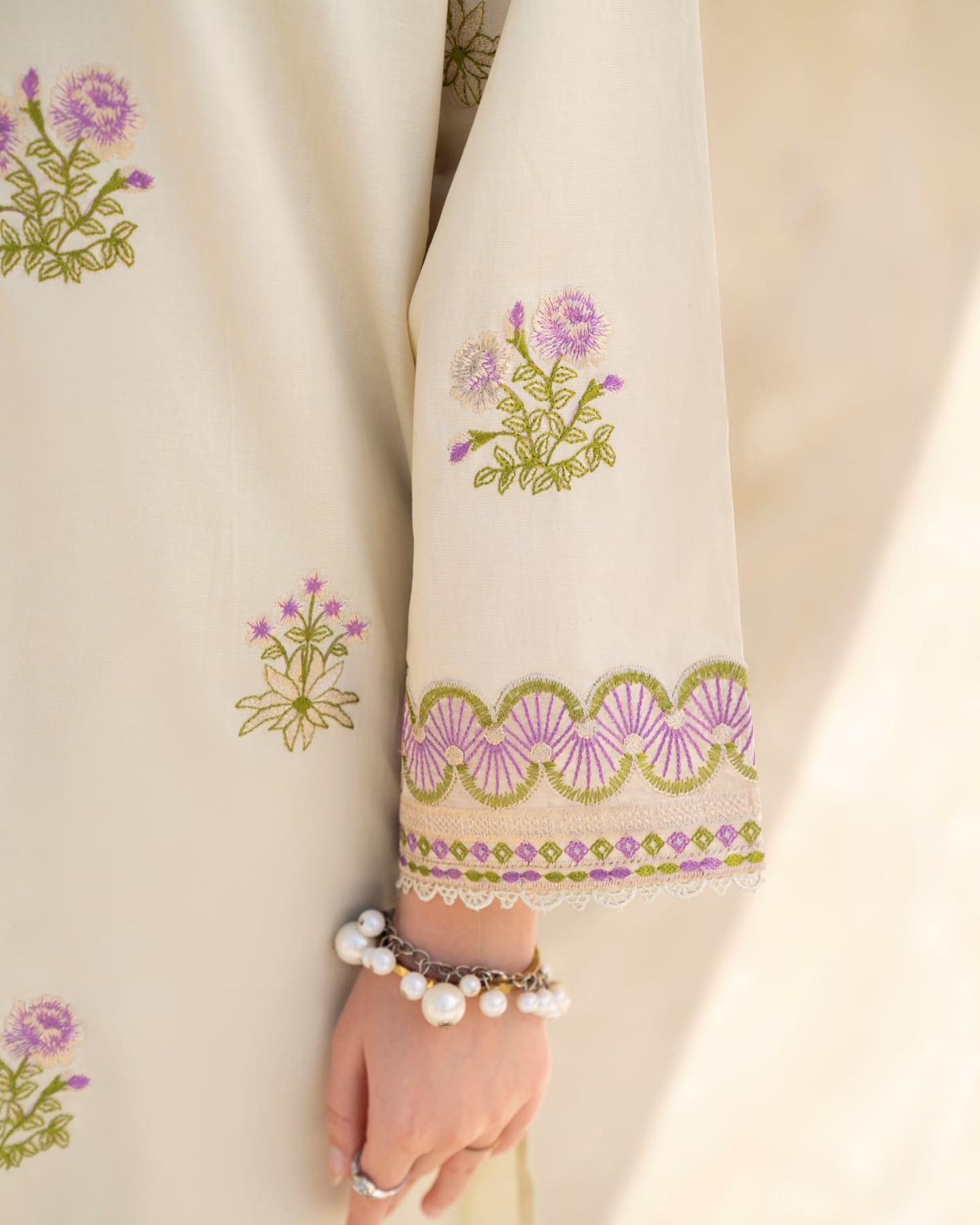 Pastel Bloom 2PC Dress – Cotton Summer Suit